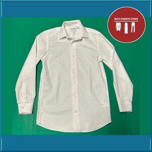 Men's Haggar Slim Fit White Long Sleeve Dress Shirt